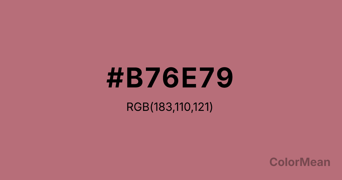 Color swatch image showing Rose Gold (#B76E79) with RGB(183,110,121) values