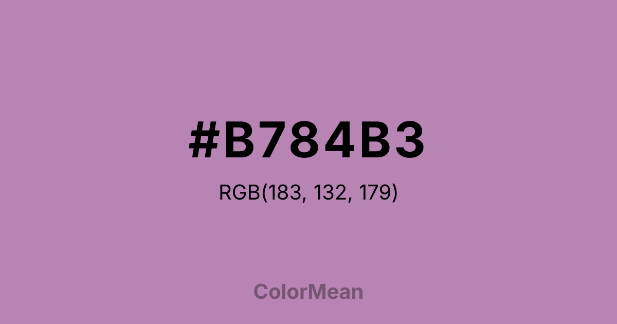Color swatch image showing #B784B3 with RGB(183,132,179) values