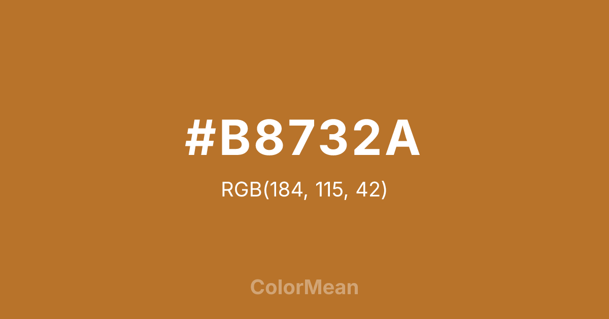 Color swatch image showing #B8732A with RGB(184,115,42) values