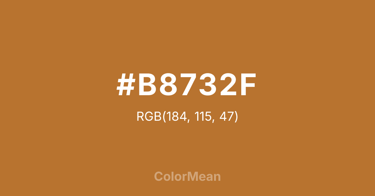 Color swatch image showing #B8732F with RGB(184,115,47) values