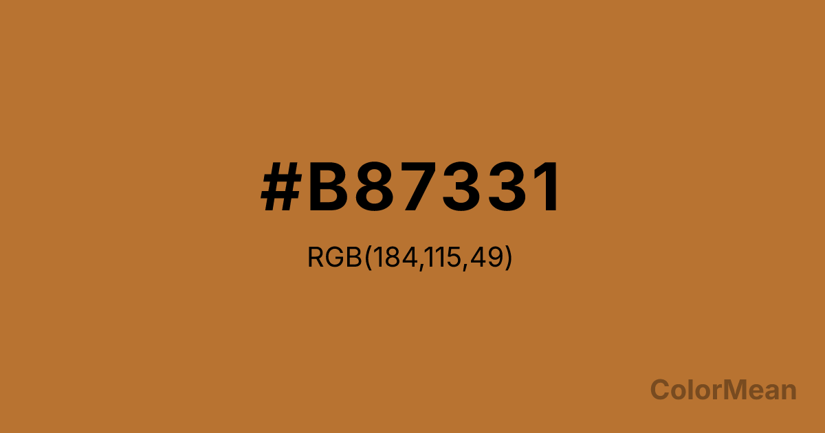 Color swatch image showing #B87331 with RGB(184,115,49) values