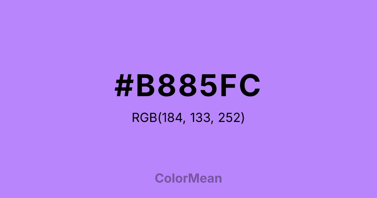 Color swatch image showing #B885FC with RGB(184,133,252) values