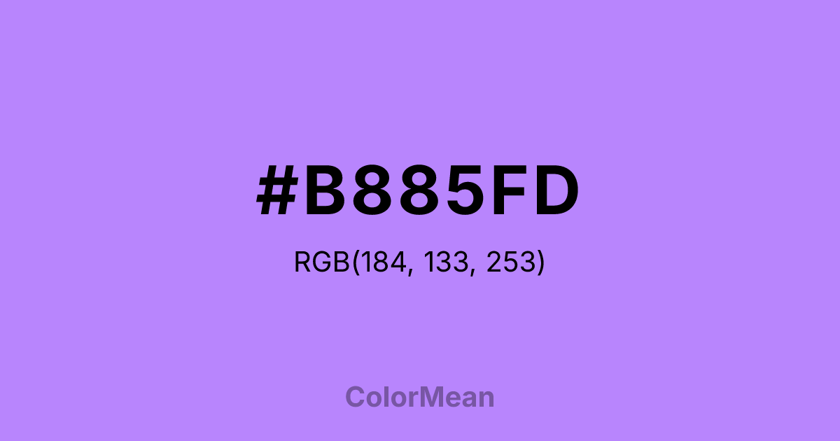 Color swatch image showing #B885FD with RGB(184,133,253) values