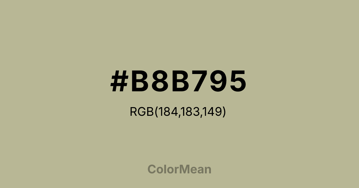 Color swatch image showing #B8B795 with RGB(184,183,149) values