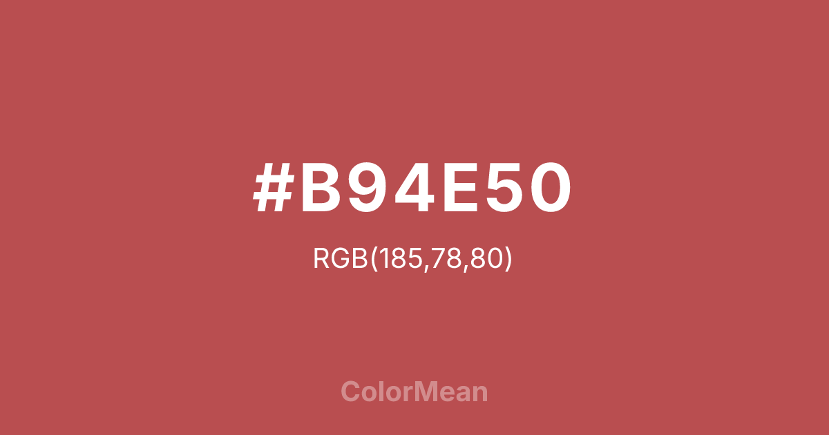 Color swatch image showing #B94E50 with RGB(185,78,80) values