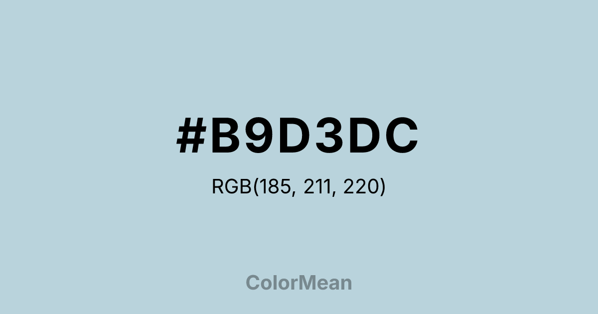 Color swatch image showing #B9D3DC with RGB(185,211,220) values