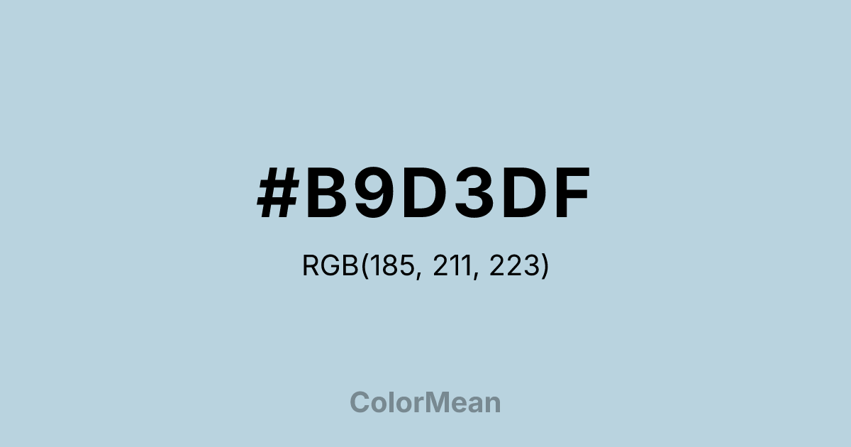 Color swatch image showing #B9D3DF with RGB(185,211,223) values