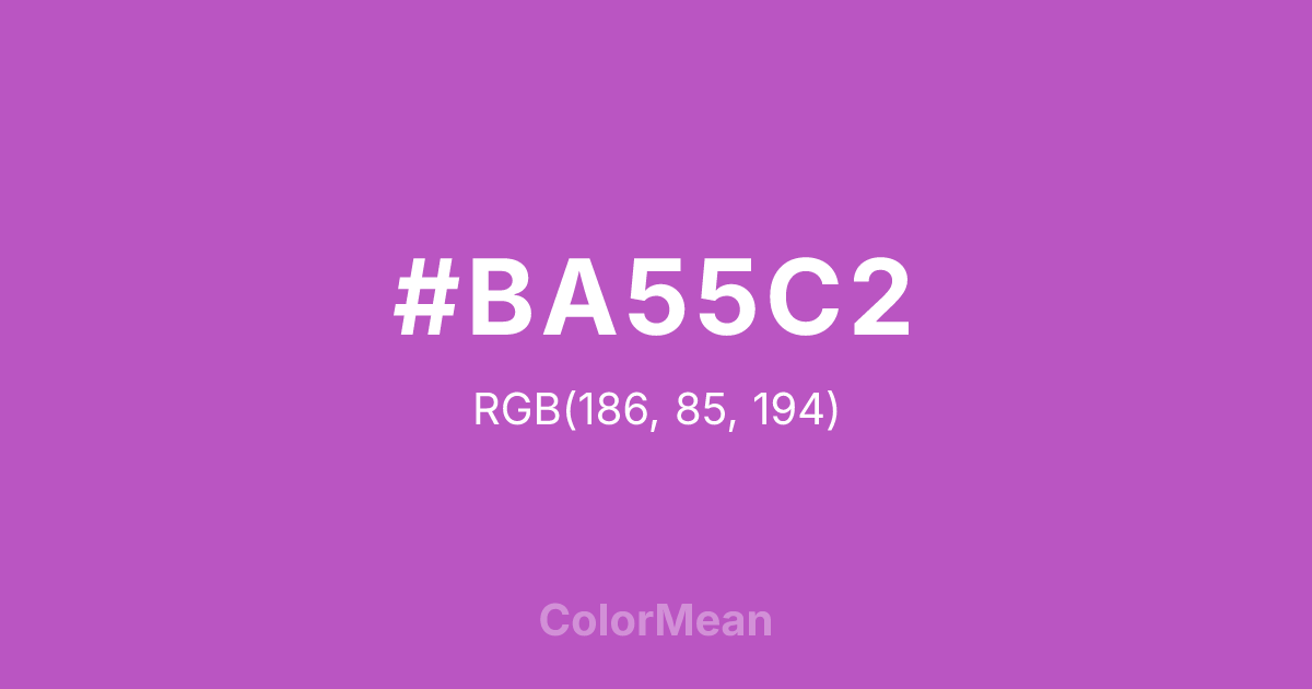 Color swatch image showing #BA55C2 with RGB(186,85,194) values