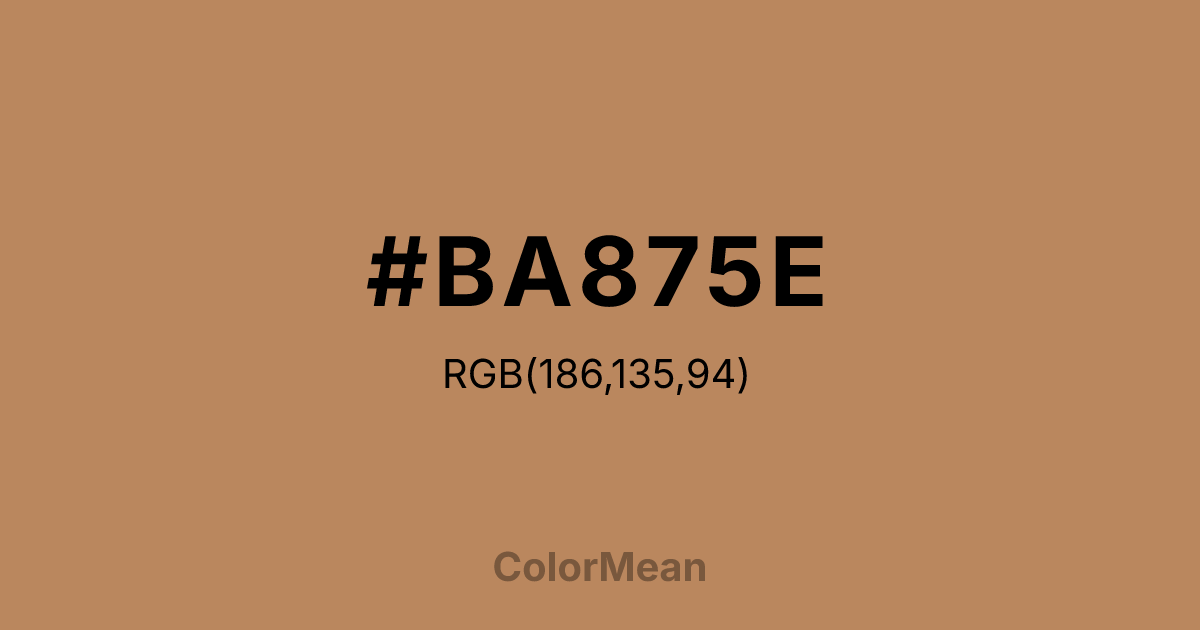 Color swatch image showing #BA875E with RGB(186,135,94) values