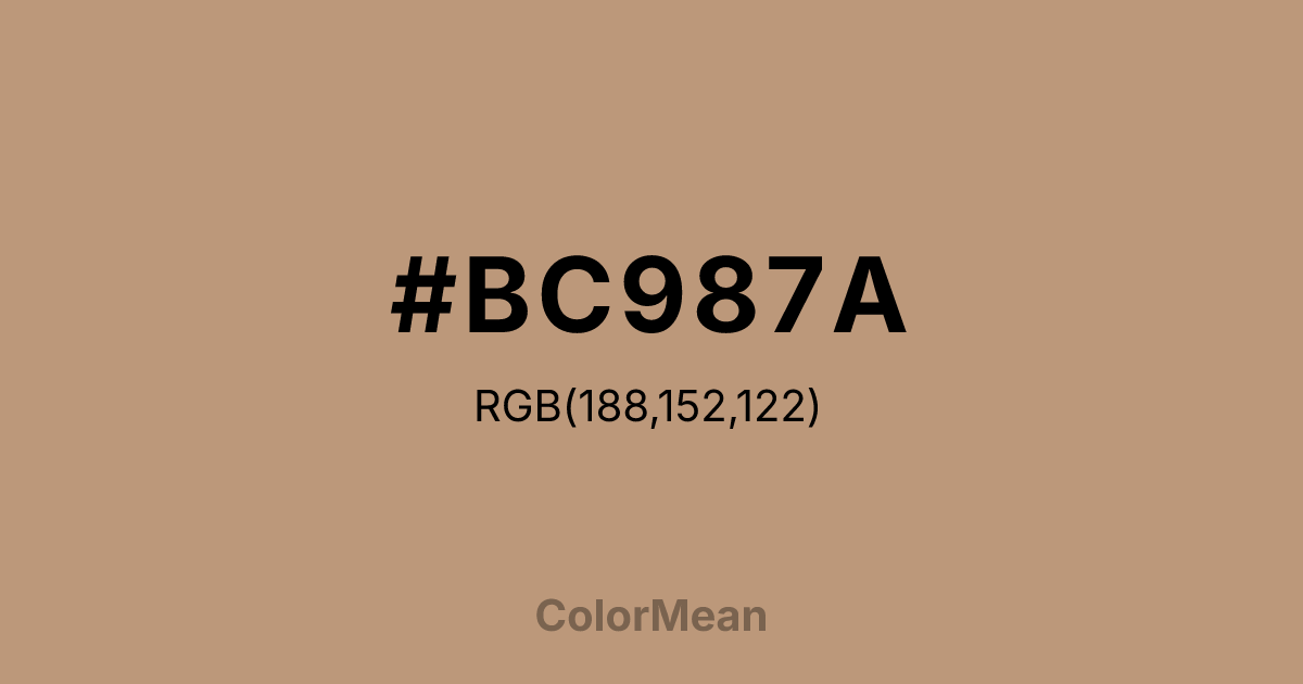 Color swatch image showing #BC987A with RGB(188,152,122) values