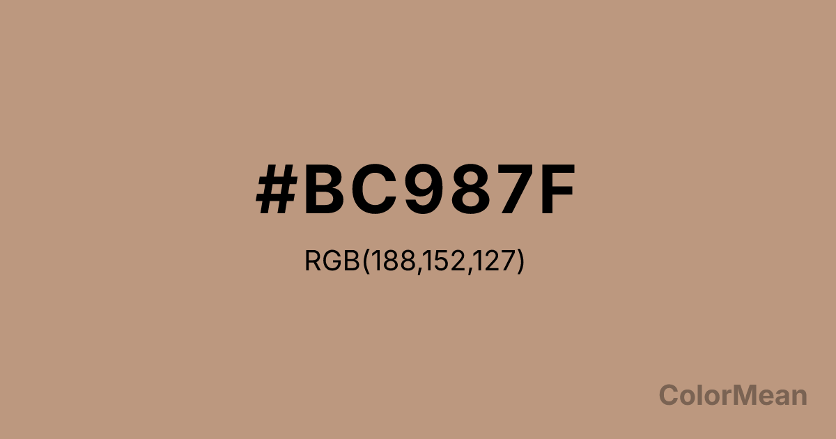 Color swatch image showing #BC987F with RGB(188,152,127) values