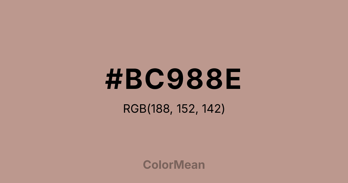 Color swatch image showing #BC988E with RGB(188,152,142) values