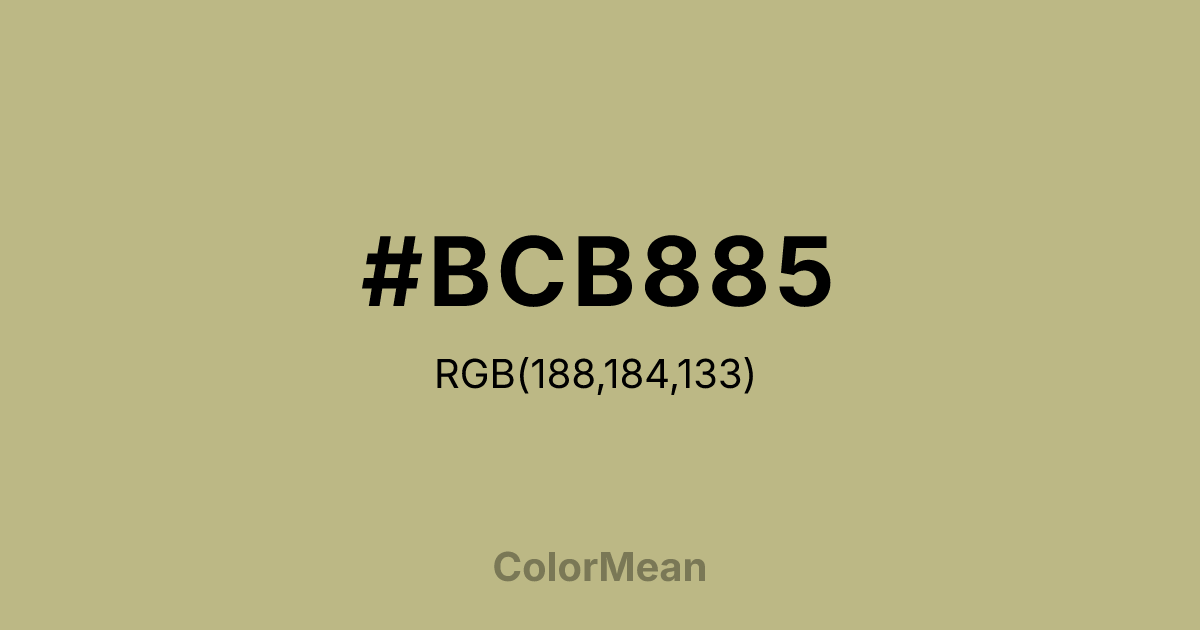 Color swatch image showing #BCB885 with RGB(188,184,133) values