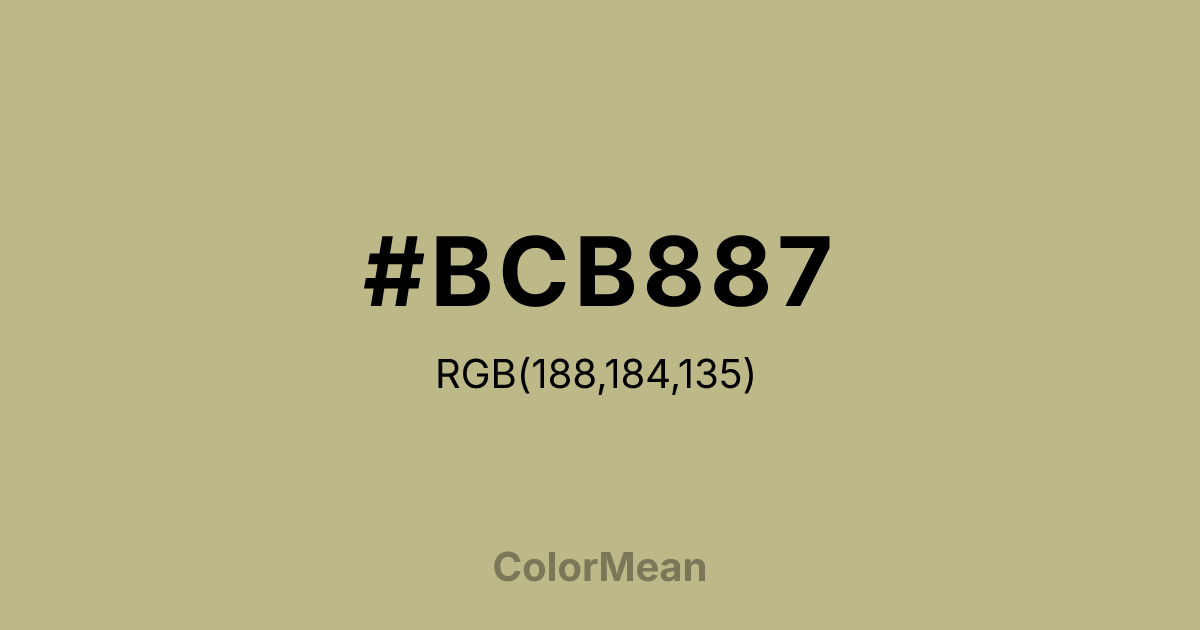 Color swatch image showing #BCB887 with RGB(188,184,135) values