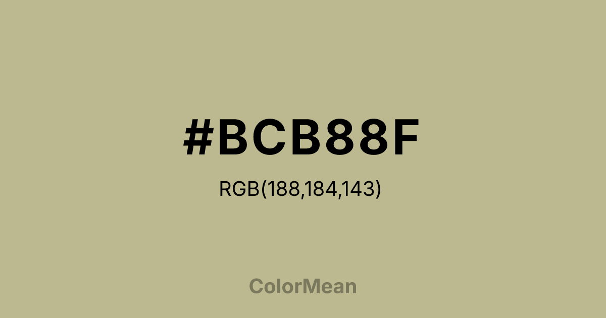 Color swatch image showing #BCB88F with RGB(188,184,143) values