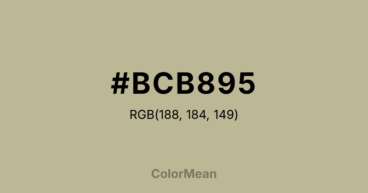Color swatch image showing #BCB895 with RGB(188,184,149) values