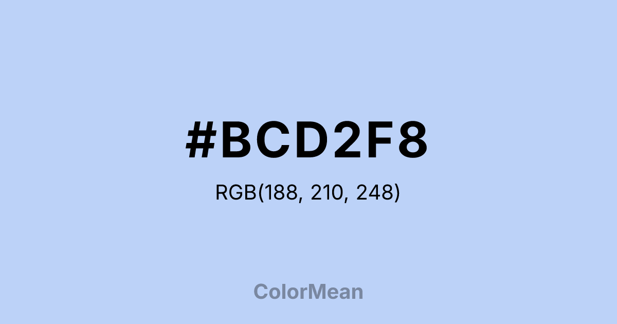 Color swatch image showing #BCD2F8 with RGB(188,210,248) values