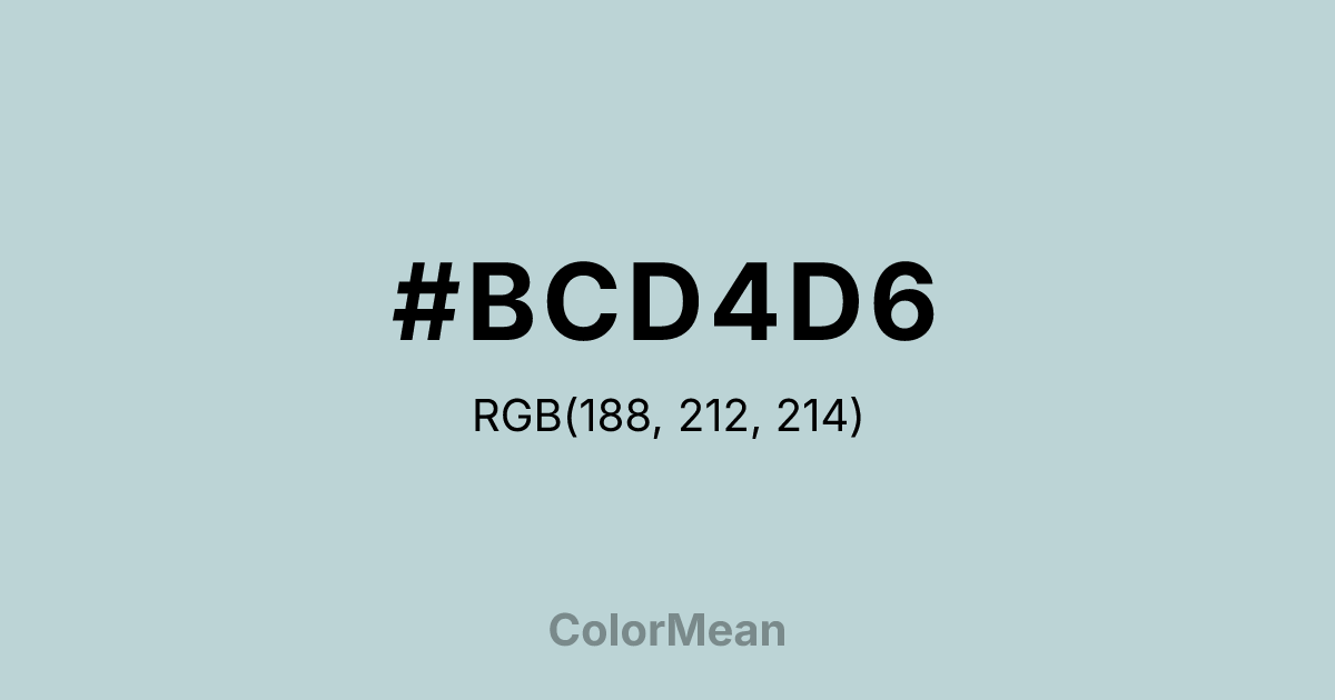 Color swatch image showing #BCD4D6 with RGB(188,212,214) values