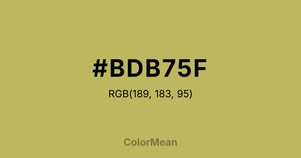 Color swatch image showing #BDB75F with RGB(189,183,95) values