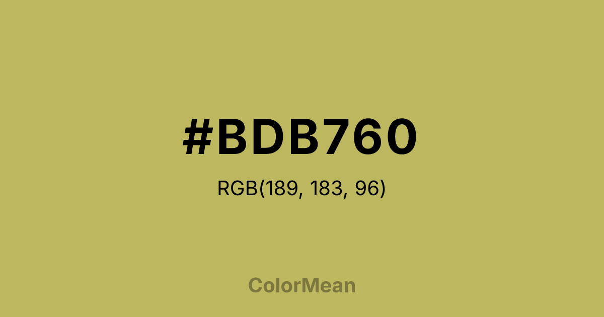 Color swatch image showing #BDB760 with RGB(189,183,96) values
