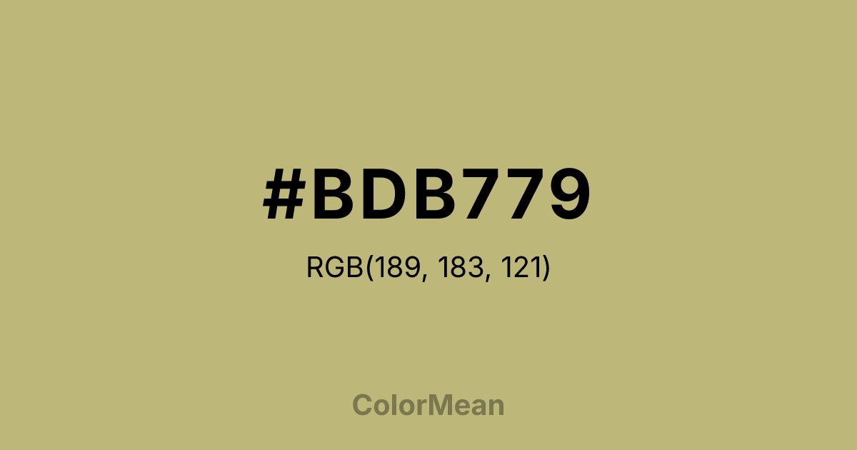 Color swatch image showing #BDB779 with RGB(189,183,121) values