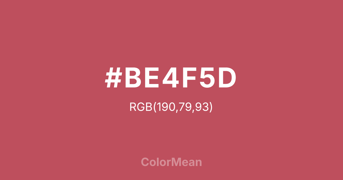 Color swatch image showing #BE4F5D with RGB(190,79,93) values