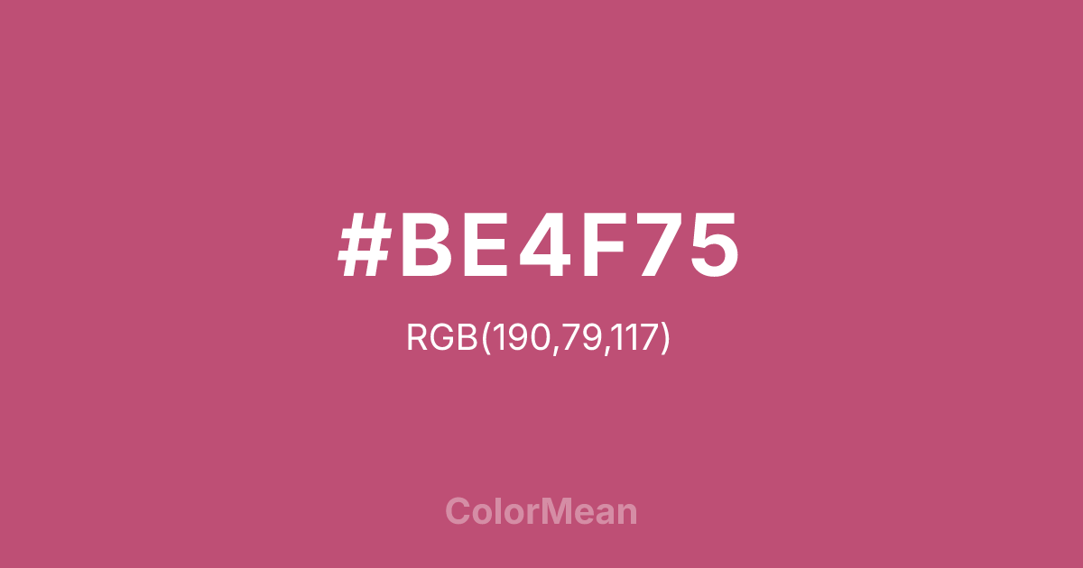 Color swatch image showing #BE4F75 with RGB(190,79,117) values