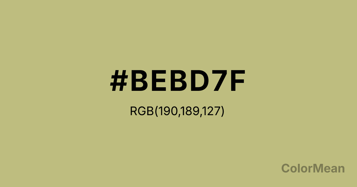 Color swatch image showing Green Beige (#BEBD7F) with RGB(190,189,127) values