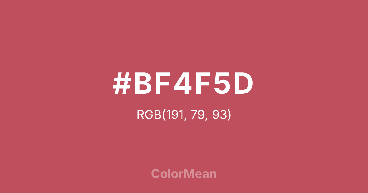 Color swatch image showing #BF4F5D with RGB(191,79,93) values