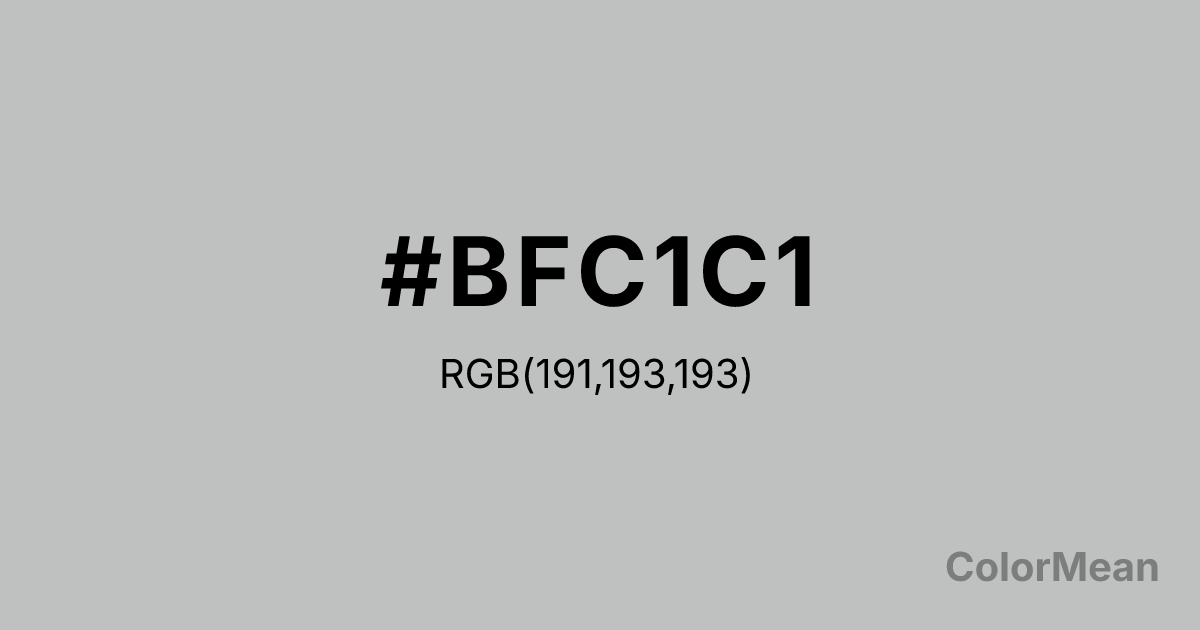 Color swatch image showing #BFC1C1 with RGB(191,193,193) values