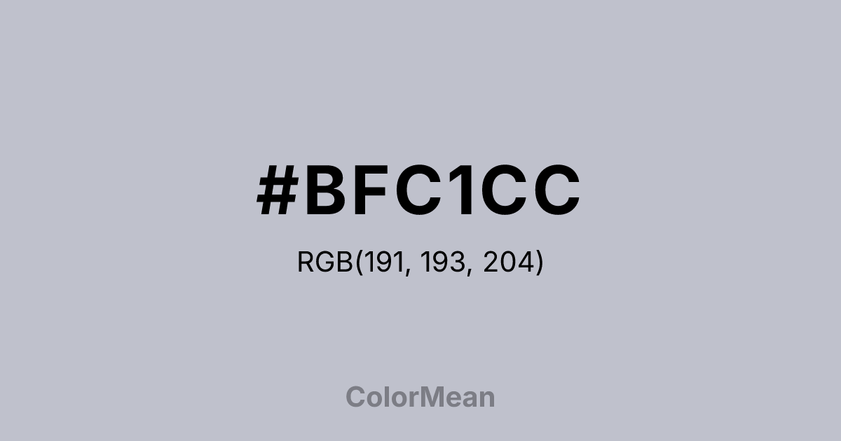 Color swatch image showing #BFC1CC with RGB(191,193,204) values
