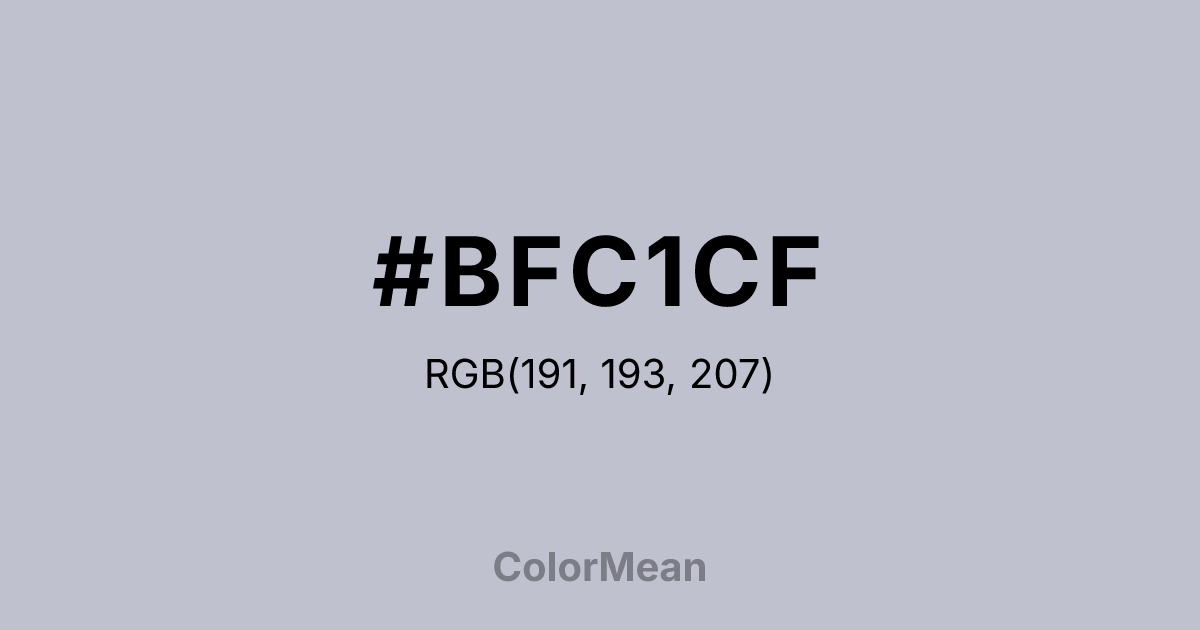 Color swatch image showing #BFC1CF with RGB(191,193,207) values