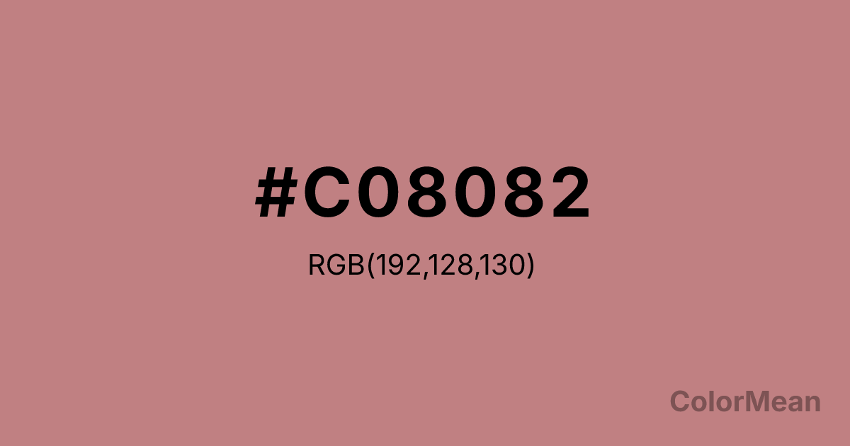 Color swatch image showing #C08082 with RGB(192,128,130) values