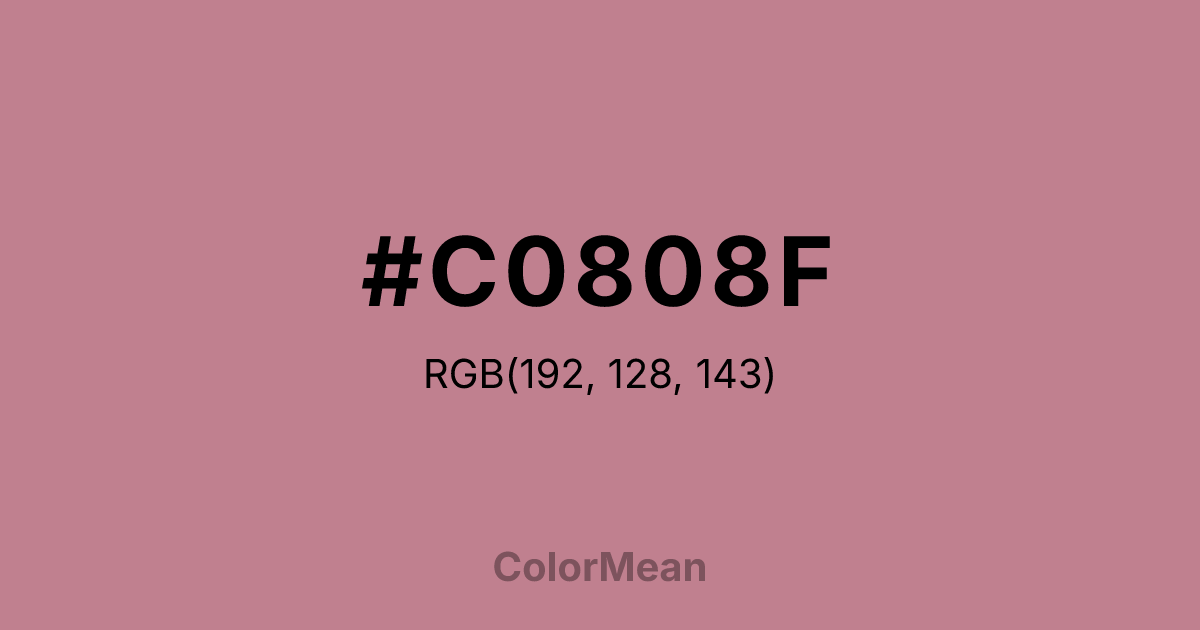 Color swatch image showing #C0808F with RGB(192,128,143) values