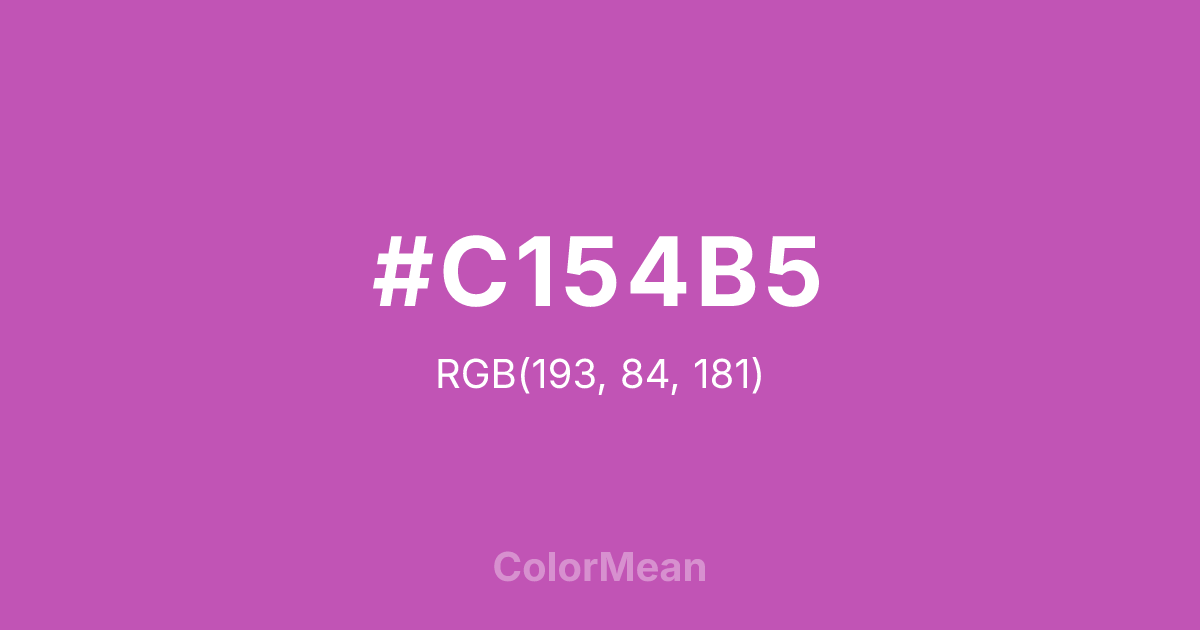 Color swatch image showing #C154B5 with RGB(193,84,181) values