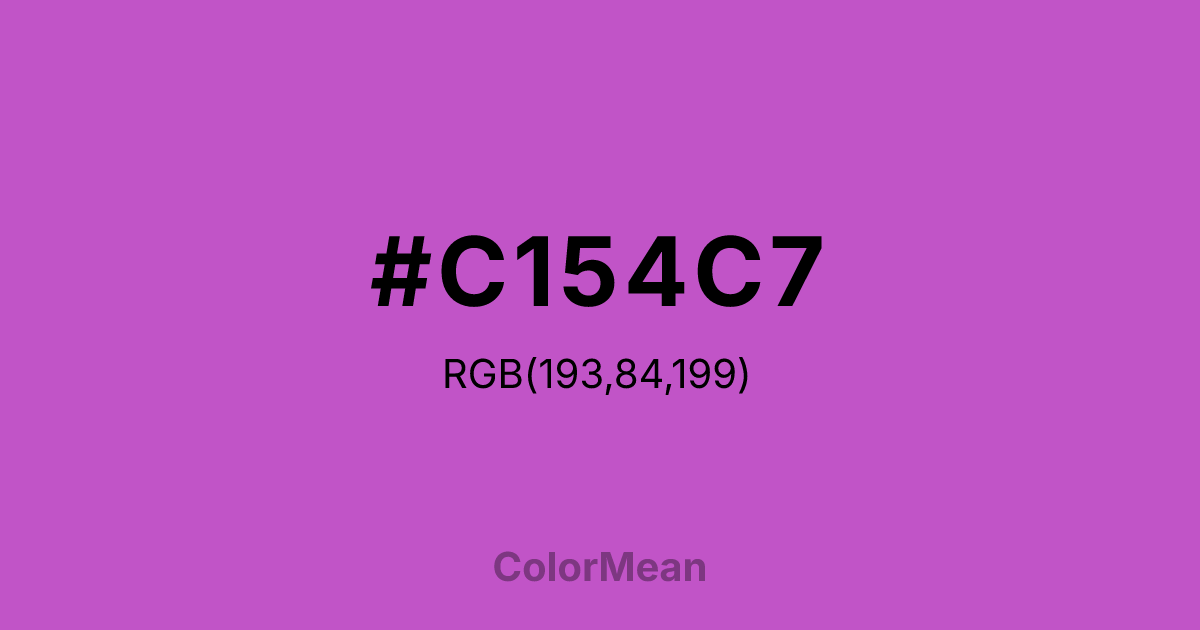 Color swatch image showing #C154C7 with RGB(193,84,199) values