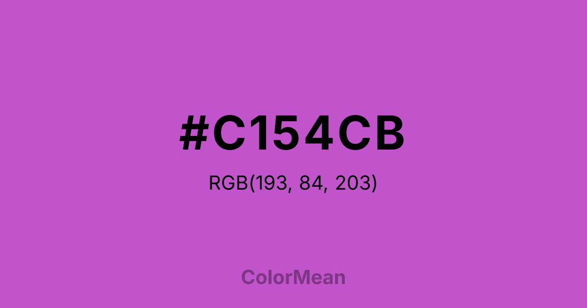 Color swatch image showing #C154CB with RGB(193,84,203) values