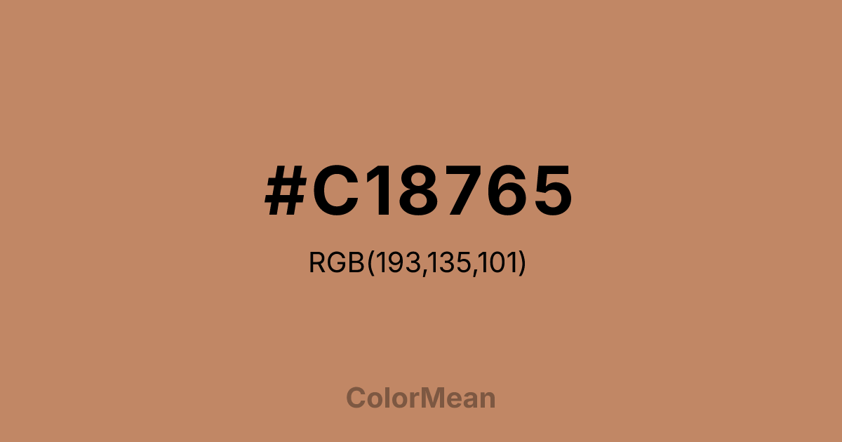 Color swatch image showing #C18765 with RGB(193,135,101) values