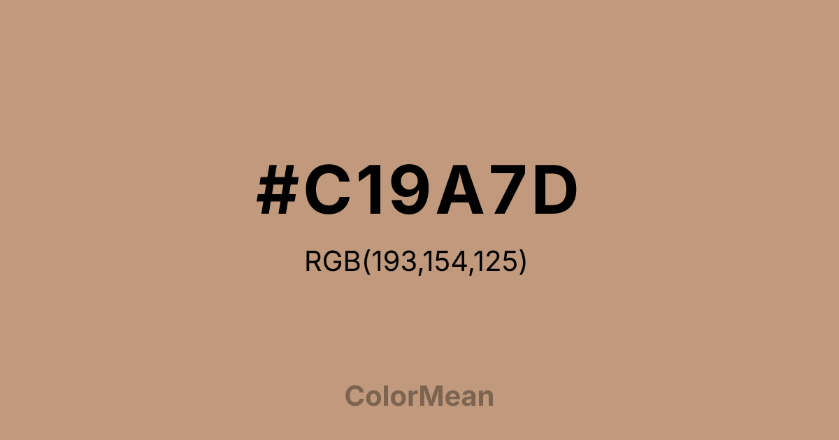 Color swatch image showing #C19A7D with RGB(193,154,125) values
