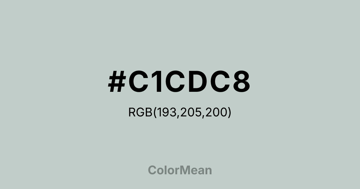 Color swatch image showing #C1CDC8 with RGB(193,205,200) values