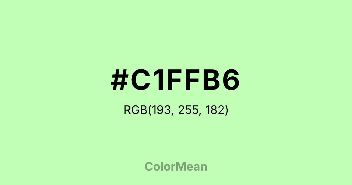 Color swatch image showing #C1FFB6 with RGB(193,255,182) values