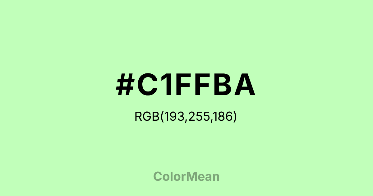 Color swatch image showing #C1FFBA with RGB(193,255,186) values
