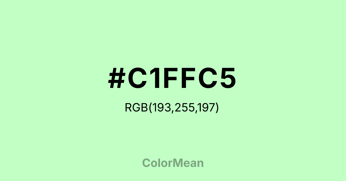 Color swatch image showing #C1FFC5 with RGB(193,255,197) values