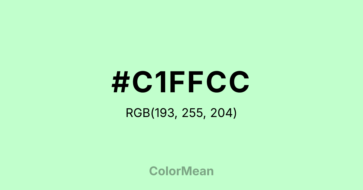 Color swatch image showing #C1FFCC with RGB(193,255,204) values