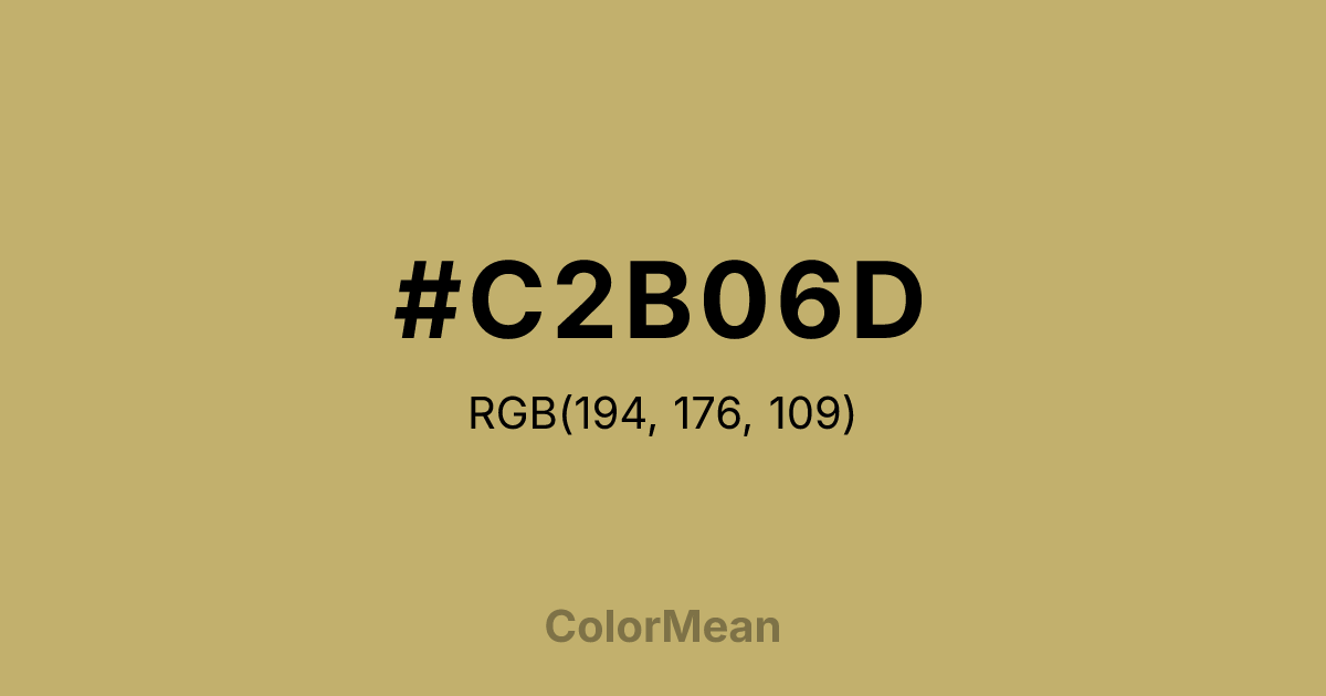 Color swatch image showing #C2B06D with RGB(194,176,109) values