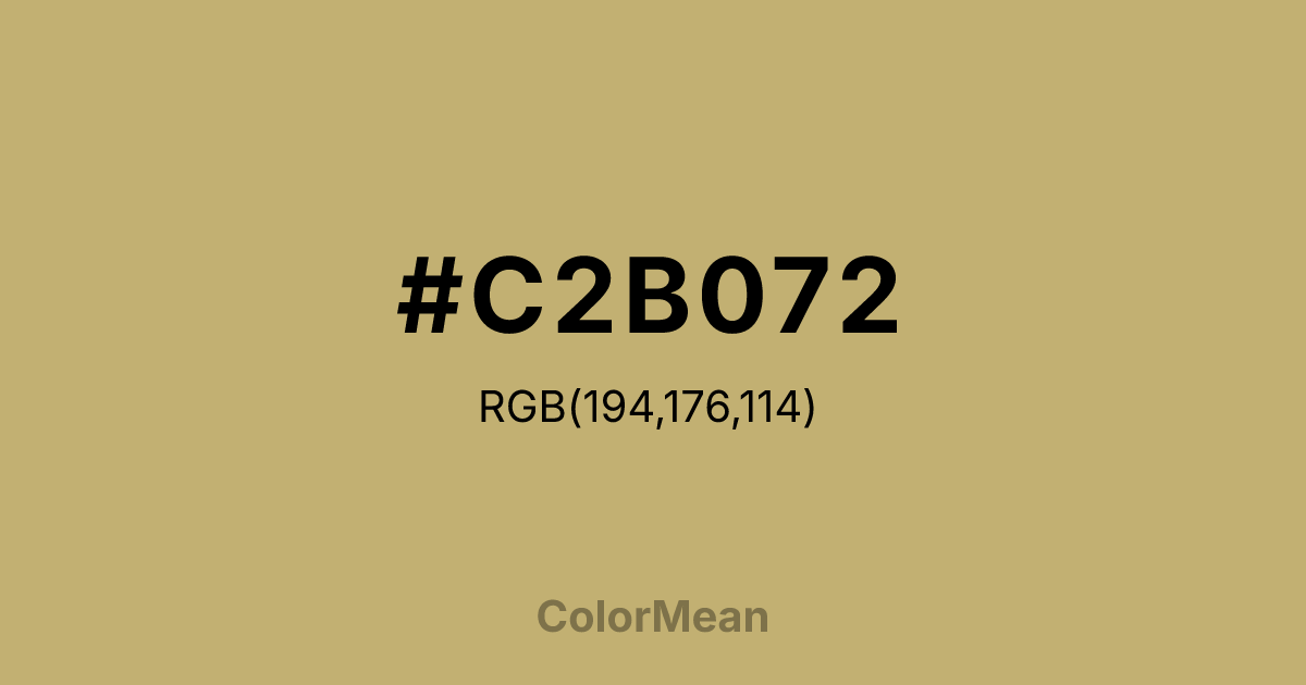 Color swatch image showing #C2B072 with RGB(194,176,114) values
