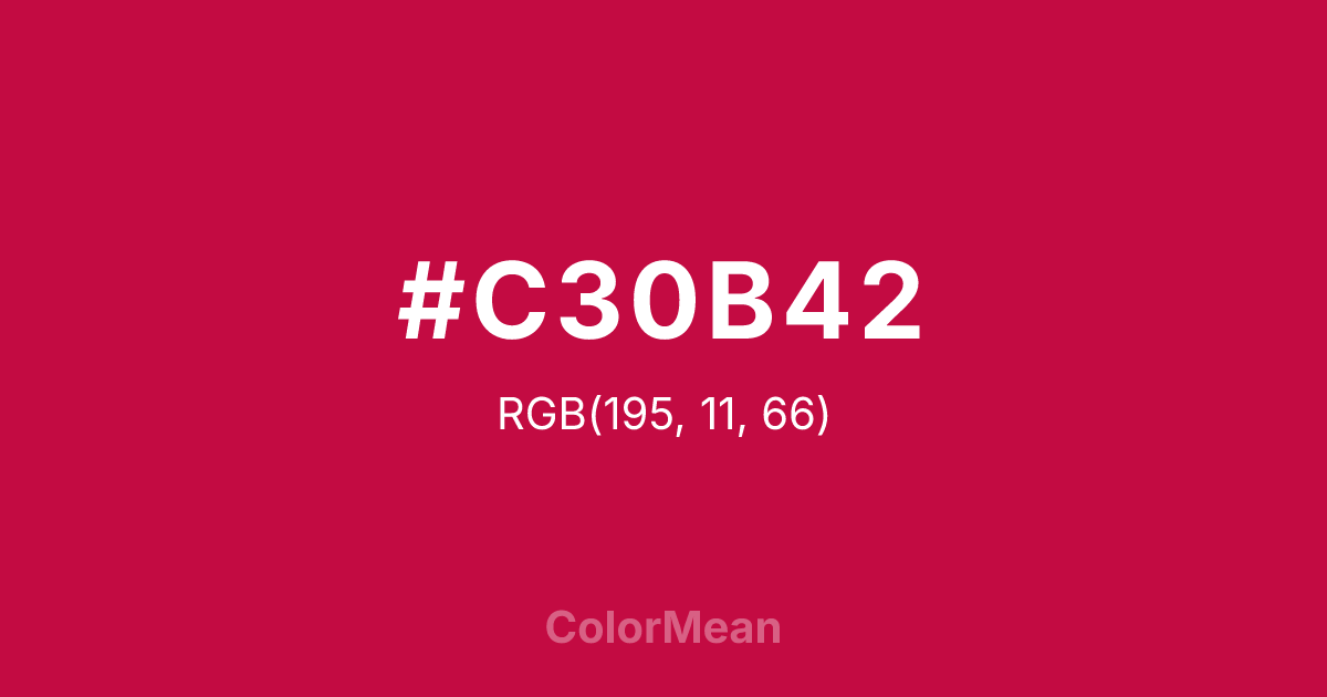 Color swatch image showing #C30B42 with RGB(195,11,66) values