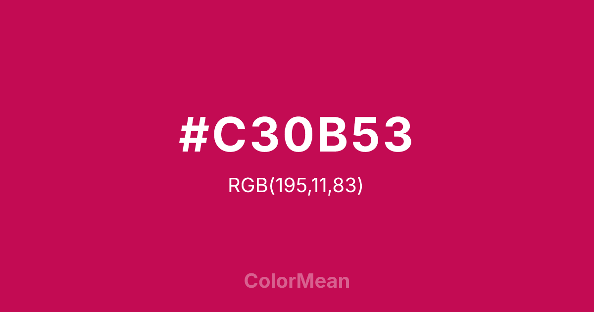 Color swatch image showing #C30B53 with RGB(195,11,83) values