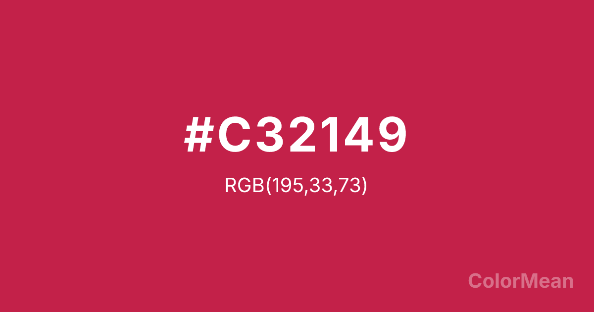 Color swatch image showing #C32149 with RGB(195,33,73) values