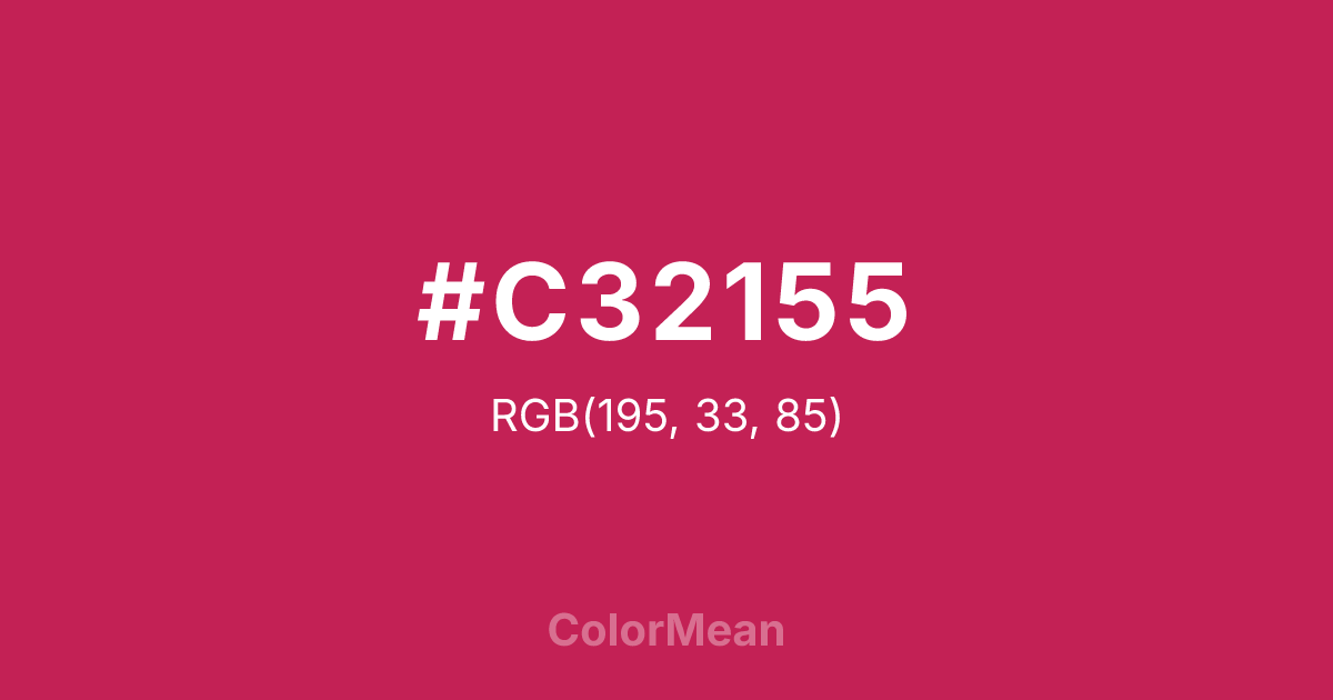 Color swatch image showing #C32155 with RGB(195,33,85) values